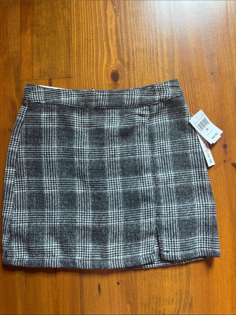 Tinseltown Black & White Plaid Mini Skirt